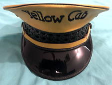 YELLOW CAB VINTAGE AUTHENTIC 1940s MILITARY-STYLE EMBROIDERED TAXI DRIVER HAT picture