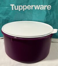 Tupperware Round Canister Cake Keeper Mega Bote Refri 2.5gal Carry All Purple.. picture
