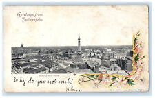 1907 Bird's Eye View, Greetings from Indianapolis IN Caldwell OH PMC Postcard picture
