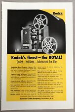 Vintage 1954 Original Print Ad Full Page - Kodak Kodascope Royal Projector picture