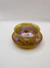 Antique Louis Comfort Tiffany LCT Bowl & Saucer Favrille Glass C.1990 picture