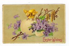 1909 B.W. #351 Easter Postcard Chicks Hatched Egg & Forget-Me-Nots Embossed picture