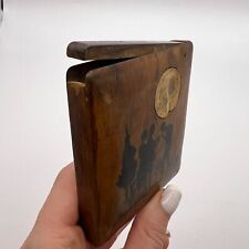 Antique Men's Cigarette Handmade Wooden Cigarette Case 1900's Vintage Tobacciana picture