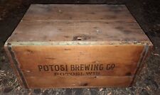 Antique POTOSI Brewing Company Wooden Beer Crate Wisconsin Beer picture