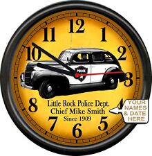 Personalized Vintage Police Cop Car Chief Detective Lieutenant Sign Wall Clock picture