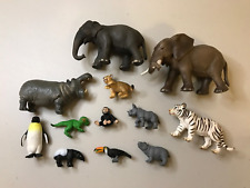 Schleich and Safari Wild Animal Figures Lot of 12 Elephant Hippo Tiger Penguin picture