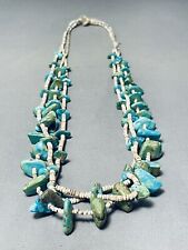 AUTHENTIC OLDER VINTAGE SANTO DOMINGO TURQUOISE HEISHI NECKLACE OLD picture