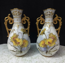 Antique Austrian Art-Nouveau Turn-Leplitz Vienna Porcelain Vases, 6