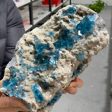 5.76LB Rare blue cubic fluorite mineral crystal sample / China picture