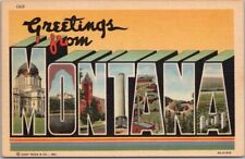 Vintage 1939 MONTANA Large Letter Postcard Multi-View / Curteich Linen / Unused picture