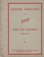 HICKOK 510X OPERATING INSTRUCTIONS - TUBE TESTER - ORIGINAL 16 PAGES. picture