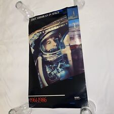 Vintage 1986 ALAN SHEPARD NASA Engineer Owned Freedom 7 Space Color Poster picture