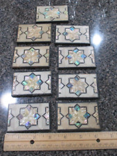 9 VINTAGE SMALL MOTHER OF PEARL/ABILONE PANELS picture