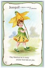 Language Of Flowers Romance Postcard Jonquil I Desire A Return Of Affection picture