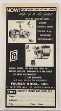 1965 Feurer Bros Fishing Reels Print Ad White Plains New York picture