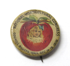 1908 National Horticultural Congress Advertising Pinback Council Bluffs Iowa picture