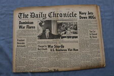 1965 JUNE 17 THE DAILY CHRONICLE NEWSPAPER - NAVY JETS DOWN MIGS - NP 8525 picture