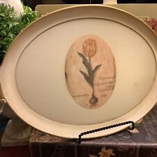 Wooden Italian Tray~Botanial/Tulip/Bulb/Hand Decorated~17.5”x 12”~Charming~ picture