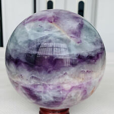 1980g Natural Fluorite ball Colorful Quartz Crystal Gemstone Healing picture