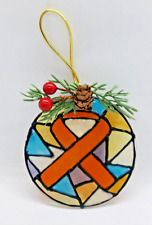Orange Awareness Ribbon Christmas Ornament  Kidney Cancer, Hunger, Lupus, Animal picture