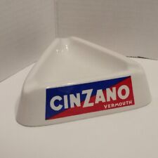 Vintage Cinzano Vermouth Triangle ASHTRAY Ceramic Enamel Italy -Tobacco -Mancave picture