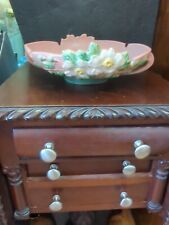 Antique  Roseville USA  Art Pottery White Rose Console Bowl 392-10 picture