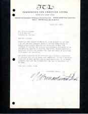 NORMAN VINCENT PEALE SIGNED LETTER WITH WONDERFUL SCIENCE VS. RELIGION CONTENT picture