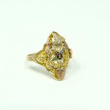 Order of Eastern Star Sz 6 Women's Ring Black Hills Gold J. Co Tri Color 10-12K picture
