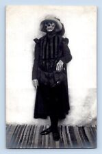 RPPC 1920'S. CREEPY SKELETON WOMAN. AMAZING WOW . POSTCARD 1A38 picture