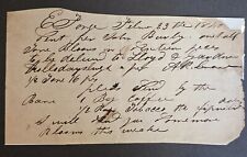 1840 Hollidaysburgh PA Order For Iron Coffee Tobacco picture