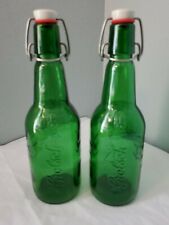 (2) Grolsch Bottles Green Swing Top 15.2 Oz. Resealable Flip Top.  picture