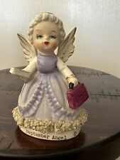 Vintage Fine A Quality September Birthday Angel W/Book & Book Bag picture