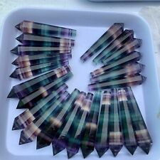 20pc Natural colorful fluorite quartz obelisk crystal wand point healing Random picture