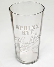 Rare Pre Prohibition Sphinx Rye Highball John Walsh & Co Etched Whiskey Glass picture