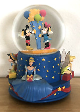 WALT DISNEY'S 100TH ANNIVERSARY MICKEY AND MINNIE MUSICAL SNOW GLOBE TINKER BELL picture