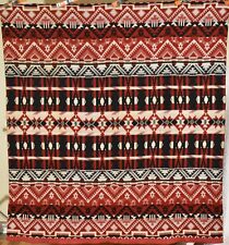 VIBRANT Vintage Esmond Mills Red, Black & White Camp Blanket ~Indian Design picture