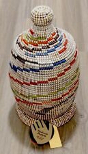 Gorgeous Handmade Basket Made In Senegal Woven Vase Basket With Lid Multicolored picture