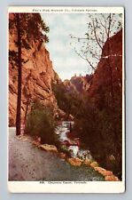 Cheyenne Canon CO-Colorado, Scenic View Path And Creek, Vintage c1908 Postcard picture