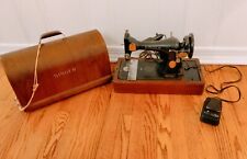 Vintage 1949 Singer Sewing Machine in Wood Case, Model 128k, WORKS picture