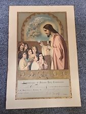1923 Vintage Religious Remembrance Holy Communion Certificate Signed   Picture picture