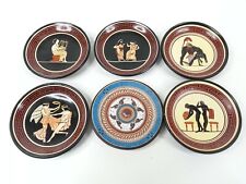 6 Vintage Greek Mythology Wall Hang Hand Painted Greece Greek Plate Plaque  picture