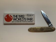 PARKER CUT CO KNIFE MADE IN JAPAN 1982 TENNESSEE WORLDS FAIR BRASS SINGLE BLADE picture
