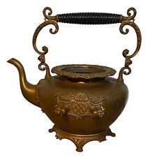 Antique 1800s Unique Ornate Solid Brass Footed Teapot SS&Co. S Sternau Handle picture