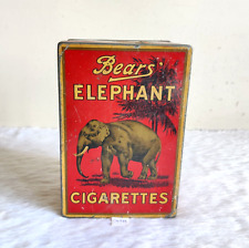 1930s Vintage Bears Elephant Cigarette Advertising Litho Tin Box England CG575 picture