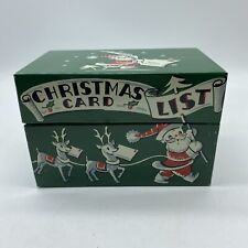 VTG RARE 1950’s Stylecraft Christmas Card List/Recipe Metal Box 5.25”x 3.75x3.25 picture