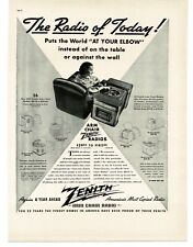 1938 Zenith Arm Chair Radio Model 15-U-246 Vintage Print Ad picture