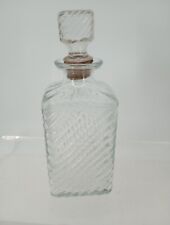 Vintage Old Mr. Boston Cut Crystal Glass Liquor  Decanter Glass Stopper Fancy picture