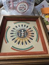Navajo Native American Sand Painting Wall Art Vintage  picture