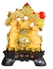 Big Chinese Zodiac Rat Statue with Bejeweled Money Tree and Money Bag picture