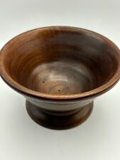 Vintage Turned Wooden Pedestal Bowl Display Storage Boho Decor picture